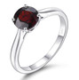 round citrine solitaire ring in rhodium over sterling silver