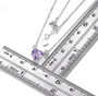 heart amethyst and zircon necklace in rhodium over sterling silver shown for size comparison