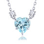 heart amethyst and zircon necklace in rhodium over sterling silver