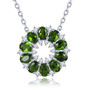 tanzanite and white zircon necklace in rhodium over sterling silver