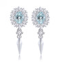 sky blue topaz and white zircon dangle earrings in rhodium over sterling silver