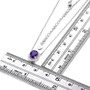 amethyst and white zircon halo necklace in rhodium over sterling silver shown for size comparison