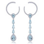 rhodolite garnet and white zircon earrings in rhodium over sterling silver