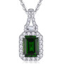 garnet and white zircon pendant necklace in rhodium over sterling silver
