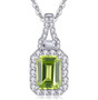 garnet and white zircon pendant necklace in rhodium over sterling silver