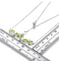 peridot and white zircon necklace in rhodium over sterling silver shown for size comparison