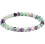 round natural multi color fluorite beaded stretch bracelet 6 8 or 10mm