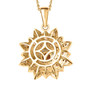 back view of andalusite and moissanite cluster pendant necklace in 18k yellow gold over sterling silver