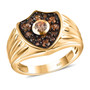 andalusite shield mens ring in 18k yellow gold over sterling silver