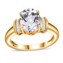 petalite and white topaz ring in 18k yellow gold over sterling silver