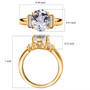 petalite and white topaz ring in 18k yellow gold over sterling silver shown for size comparison