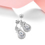 aquamarine and white zircon earrings in rhodium over sterling silver