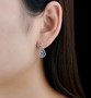 aquamarine and white zircon earrings in rhodium over sterling silver