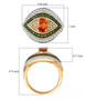 spessartine garnet multi gemstone eye ring in 18k yellow gold over sterling silver shown for size comparison