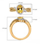 heliodor yellow sapphire and moissanite ring in 18k yellow gold over sterling silver shown for size comparison