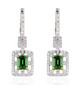tsavorite garnet and diamond halo earrings in 950 platinum