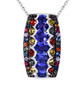 tanzanite and multi color sapphire pendant necklace in rhodium over sterling silver