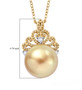 golden south sea pearl and diamond pendant necklace in 18k yellow gold over sterling silver shown for size comparison