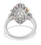 back view of ethiopian opal and multi color sapphire halo ring in rhodium over sterling silver