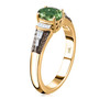 side view of tsavorite garnet champagne and white diamond ring in solid 10k yellow gold