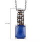 blue spinel brown zircon and white zircon pendant necklace in black and white rhodium over sterling silver shown for size comparison