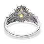 full view of yellow sapphire halo two-tone 18k yellow gold and rhodium over sterling silver ring