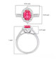 mahenge pink spinel and diamond halo ring in 950 platinum shown for size comparison