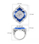 moissanite and green enamel ring in rhodium over sterling silver shown for size comparison