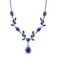 kyanite and white zircon necklace in rhodium over sterling silver