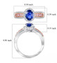 ceylon blue and pink sapphire and white zircon ring in 18k rose gold and rhodium over sterling silver shown for size comparison