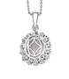 back view of petalite neon apatite and white zircon pendant necklace in rhodium over sterling silver