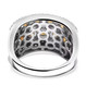 back view of spessartine garnet and white zircon cluster ring in rhodium over sterling silver