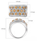 spessartine garnet and white zircon cluster ring in rhodium over sterling silver shown for size comparison