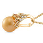 side view of golden south sea pearl yellow sapphire and zircon pendant necklace in 18k yellow gold over sterling silver