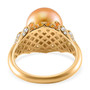 full view of golden south sea pearl yellow sapphire and zircon ring in 18k yellow gold over sterling silver