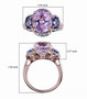 kunzite tanzanite and white topaz ring in 18k rose gold over sterling silver shown for size comparison