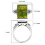 ammolite emerald and diamond ring in rhodium over sterling silver shown for size comparison
