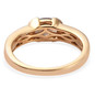 back view of color change garnet and zircon band ring in 18k yellow gold over sterling silver