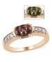 color change garnet and zircon band ring in 18k yellow gold over sterling silver