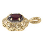 Rhodolite-champagne-diamond-10k-yellow-gold-halo-necklace-side-GGS5024