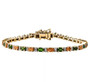 spessartine garnet chrome diopside and moissanite tennis bracelet in 18k yellow gold over sterling silver