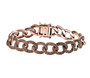 champagne diamond curb link bracelet in 18k rose gold over sterling silver