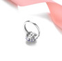 tanzanite and white zircon ring in rhodium over sterling silver