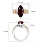 marquise garnet solitaire ring in 18k yellow gold and rhodium over sterling silver shown for size comparison