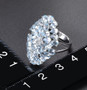 sky blue topaz cluster ring in rhodium over sterling silver