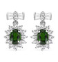 chrome diopside and zircon bow earrings in rhodium over sterling silver