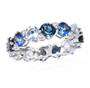 blue topaz mystic topaz and zircon eternity band ring in rhodium over sterling silver