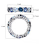 blue topaz mystic topaz and zircon eternity band ring in rhodium over sterling silver shown for size comparison