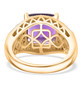 amethyst chrome diopside and moissanite ring in 18k yellow gold over sterling silver