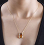 citrine fire opal and moissanite pendant necklace in 18k yellow gold over sterling silver model